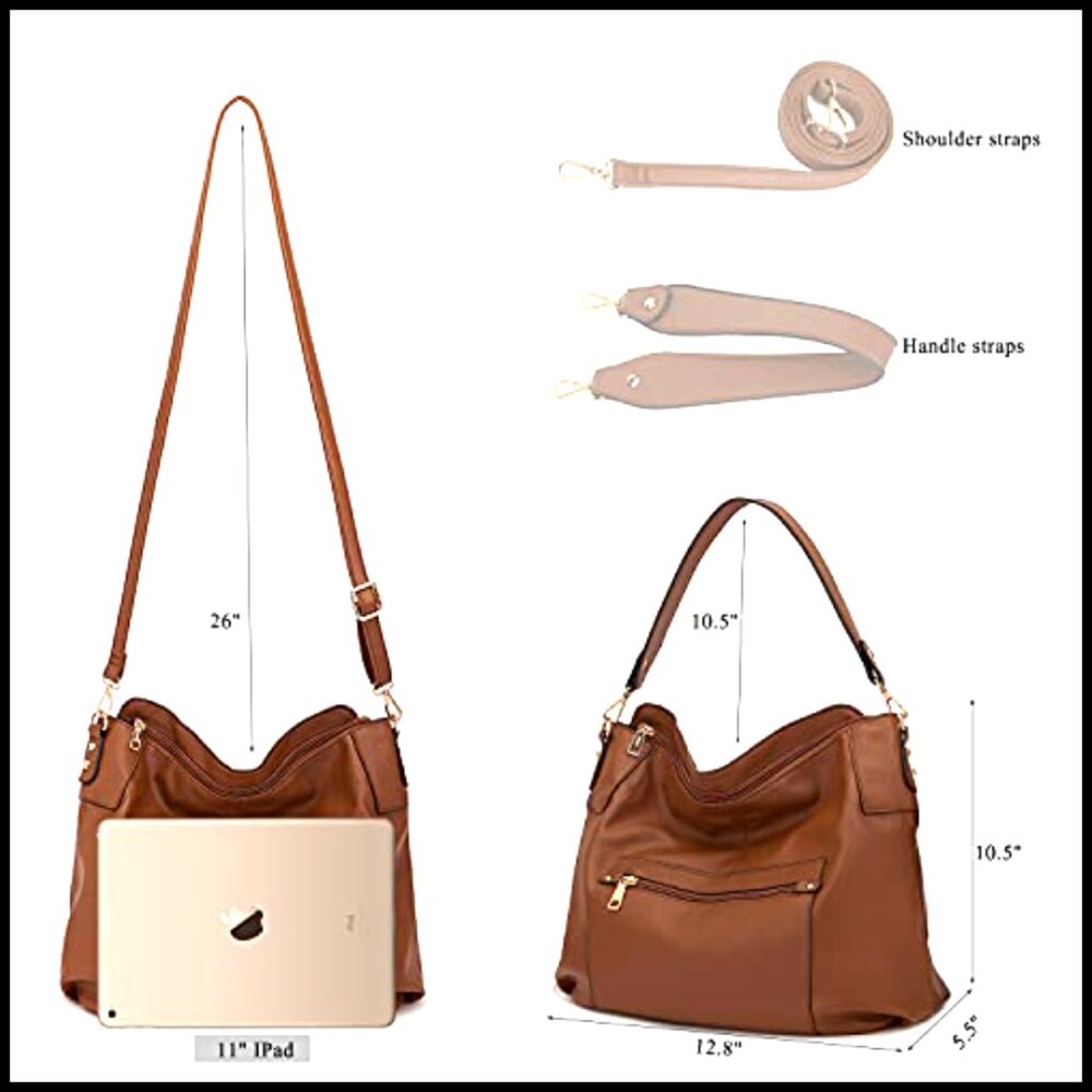 Large Hobo Tote with Crossbody Bag and Wallet Set, Synthetic Leather - Picture 5 of 7